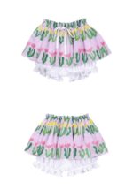 Seaweed Flowered Layered Balloon Skirt - Image 2