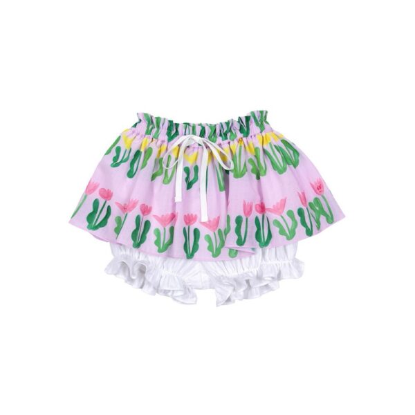 Seaweed Flowered Layered Balloon Skirt