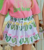 Seaweed Flowered Layered Balloon Skirt - Image 4