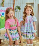 Seaweed Flowered Layered Balloon Skirt - Image 3